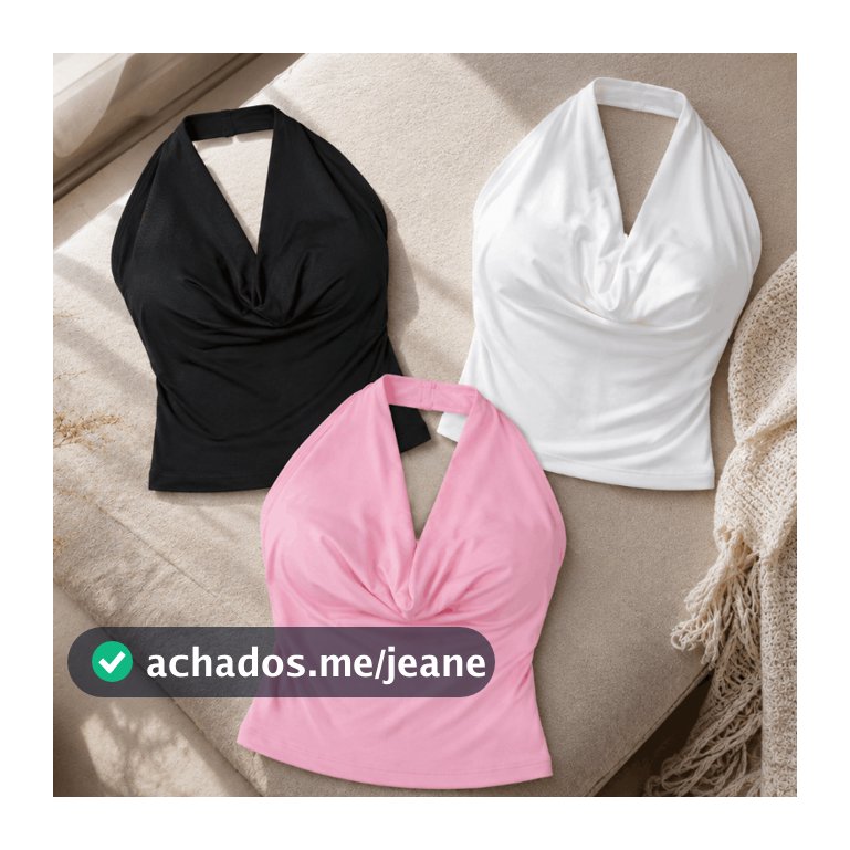 Kit 3 Blusa Feminina Gola Boba Decote Drapeado Soltinha Confortável Elegante