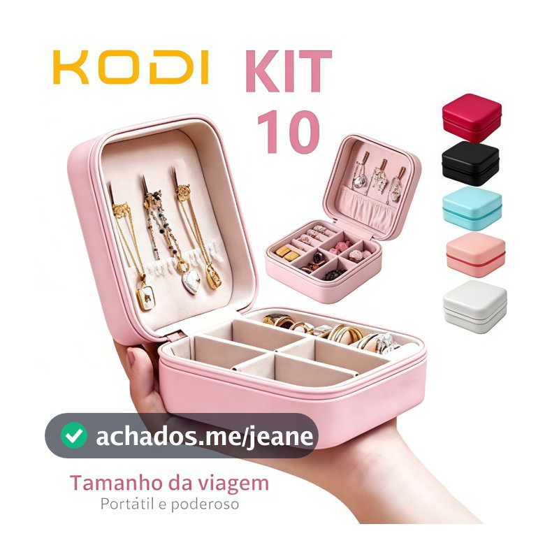 Completo Porta Joias OrganizeSuas Joias Estojo Viagem para ColarBrinco Anel Presente-Q1