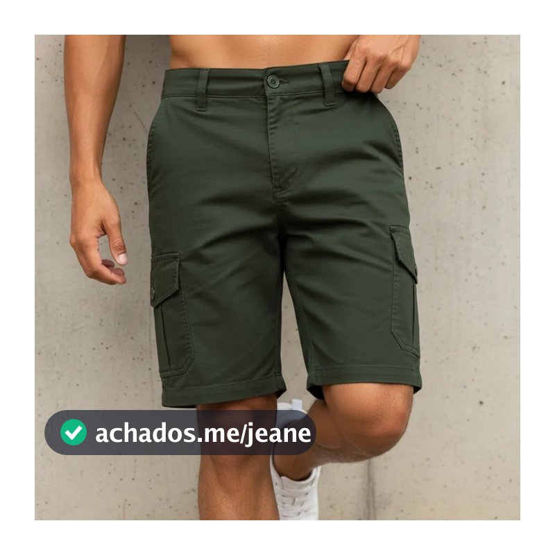 Bermuda Cargo Masculina Sarja Premium 6 Bolsos