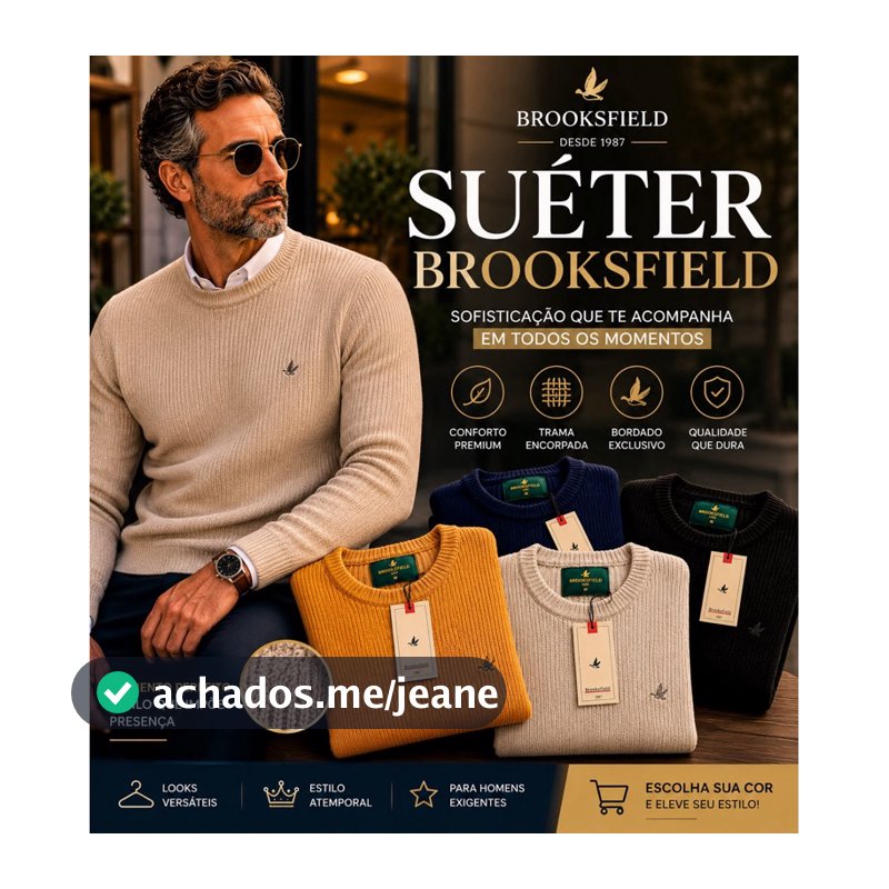 Suéter Brooks Masculino Linho Nobre Trançado Listrado Premium   Inverno