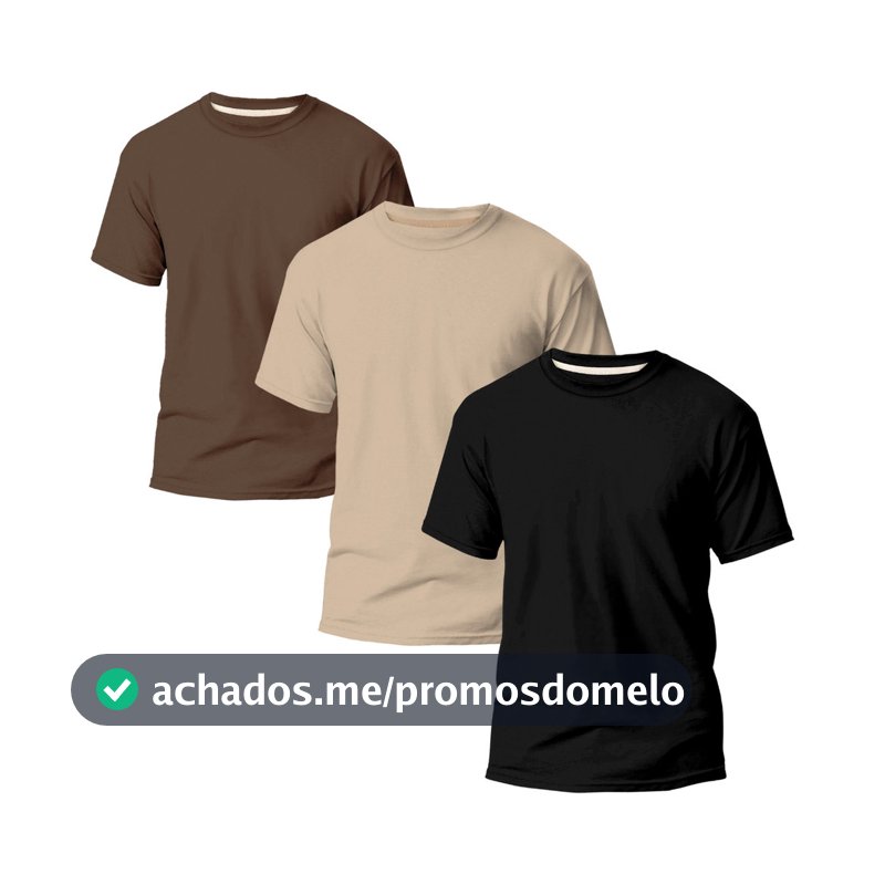 Kit 3 Camisetas Básicas Masculina Slim Algodão Varias Cores Camisa 100% Algodão Premium Estilosa