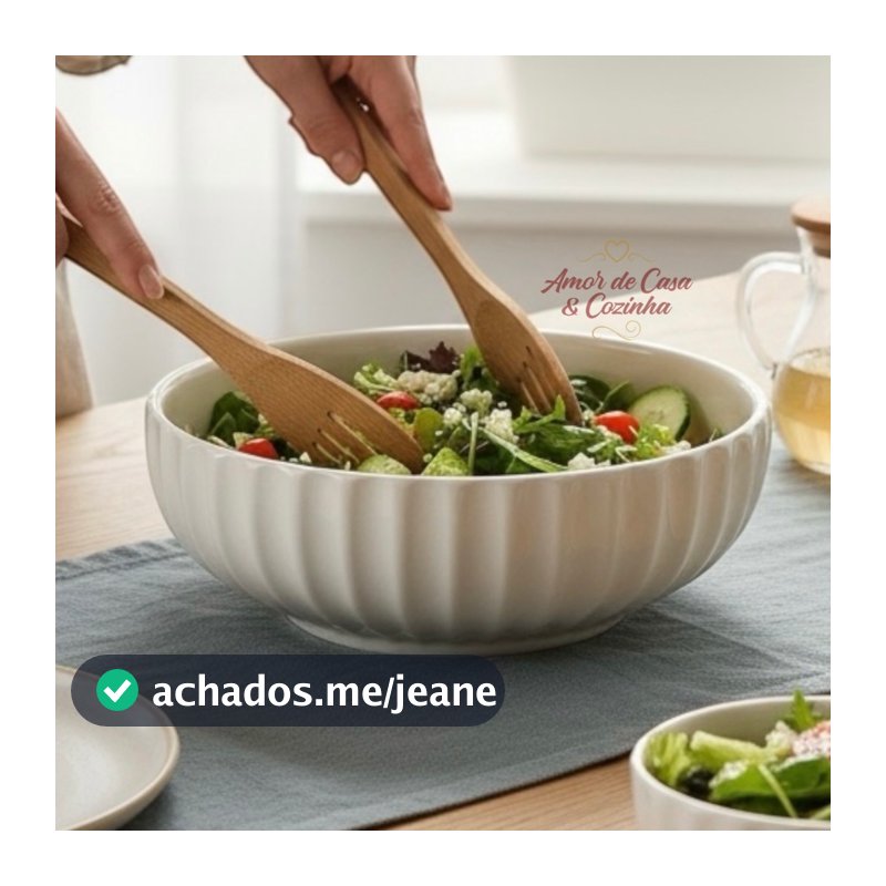 SALADEIRA DE PORCELANA BRANCA GRANFINE 22CM