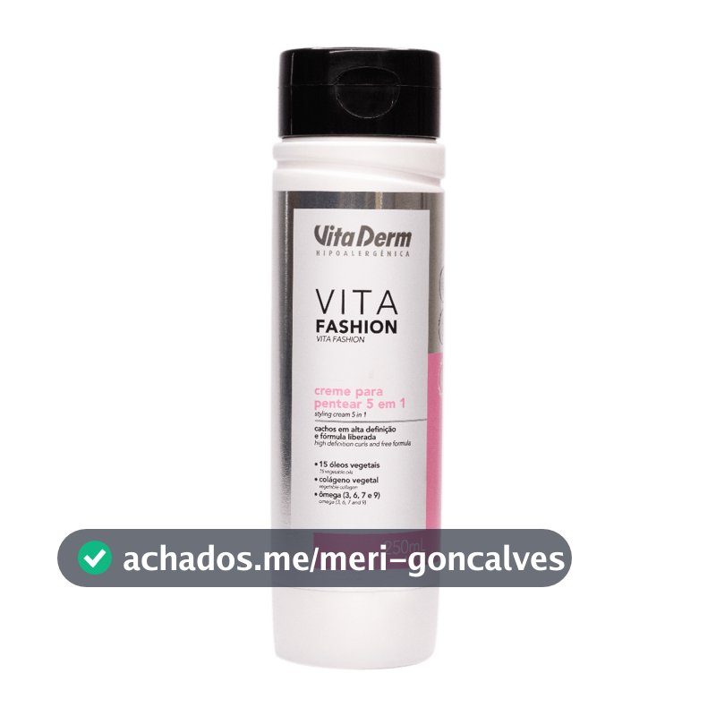 Creme para Pentear Cachos 5 em 1 Vita Fashion Vita derm 250g • Definição • Liberado • 15 Óleos