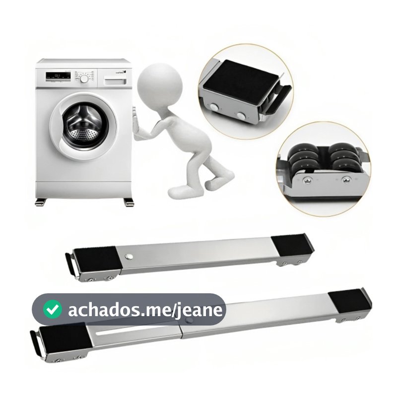 Base Móvel Para Máquina De Lavar Geladeira Suporte Universal Ajustável Com Rodinhos