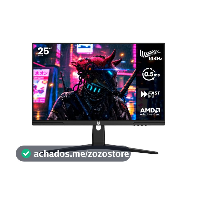 Monitor Gamer Haiz 25'' 144hz 0.5ms 1920x1080 HDR10 Resolução FHD HDMI/DP Painel IPS VESA Alta Taxa de Atualização