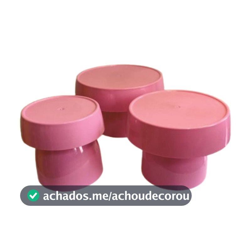 Kit 3 Boleiras Cogumelo Decoração de Festa Aniversário Diversas Cores