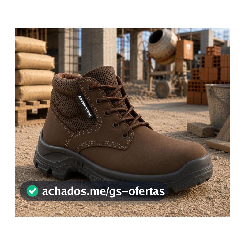 Bota Coturno Masculina de Segurança Adventure Trilha Trabalho Confortável Super Leve de Cano Médio Macio Lançamento Top