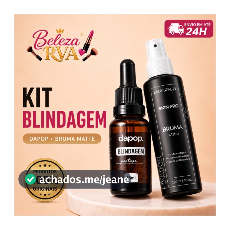 Kit Blindagem Dapop 15ml + Bruma Fixadora Matte Lady Beauty 130ml Original