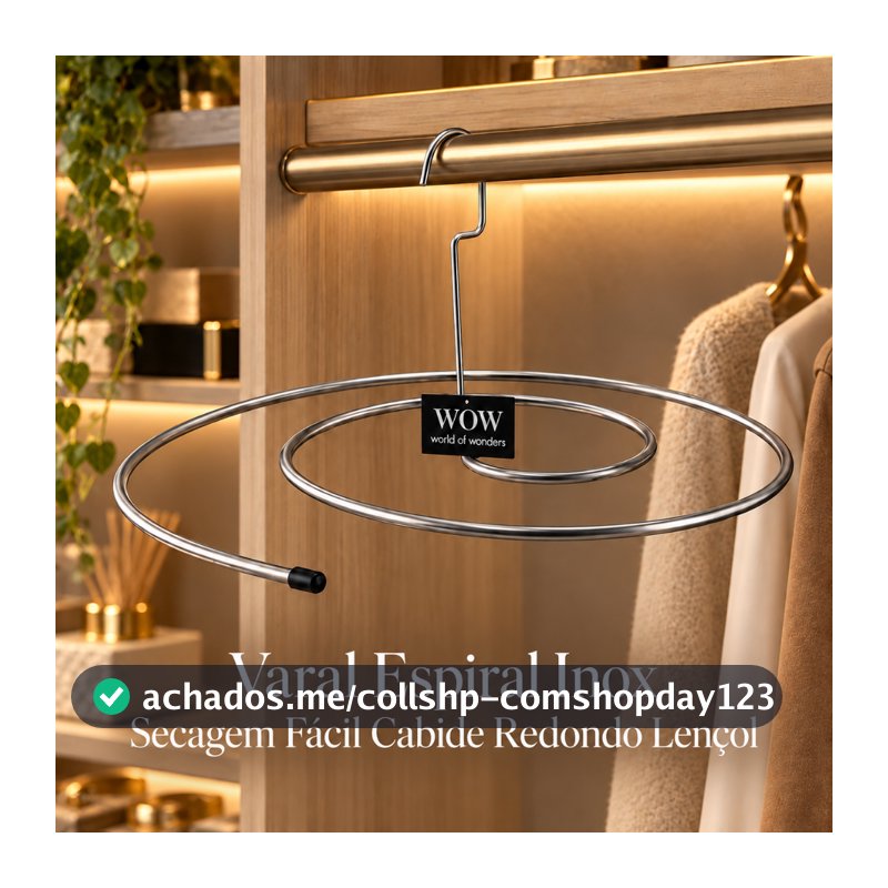 Varal Espiral Inox Secagem Fácil Cabide Redondo Para Lençol