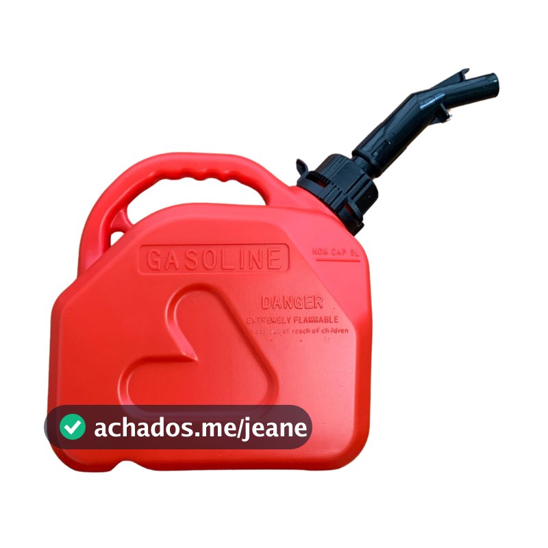 Galão de Gasolina Reservatório Para Transporte De Combustível 5 Litros Com Bico Cor Vermelho