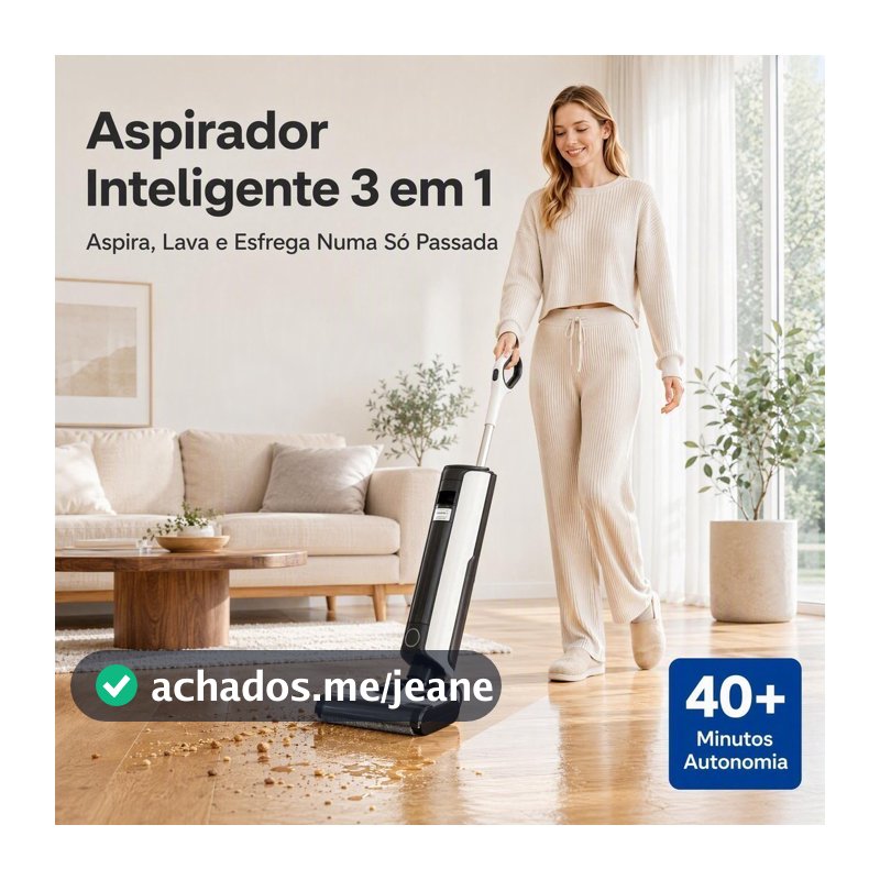 Aspirador Limpador De Piso 3 Em 1 Bivolt, Aspirar Lavar Secar, Motor De Tração