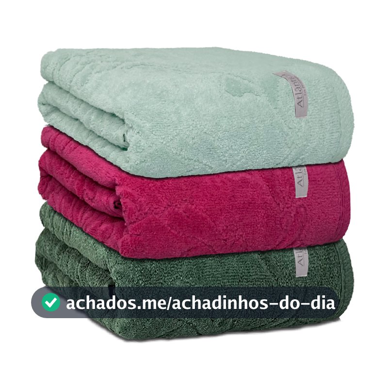 Jogo/Kit 3 Toalhas de Banho Amalfi Premium Fio Penteado 100% Algodão Grossa Macia Atlântica