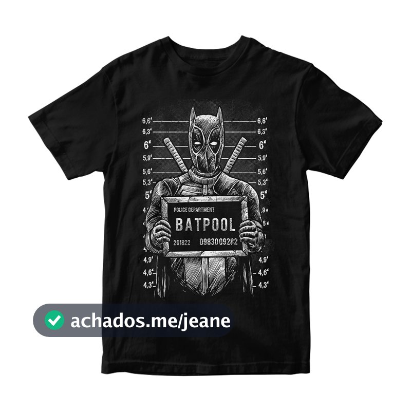Camiseta Deadpool Batpool Crossover Camisa Geek Nerd Blusa
