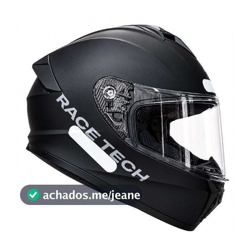Capacete Race Tech Hit Preto Fosco Monocolor Fechado + narigueira masculino feminino Original Novo