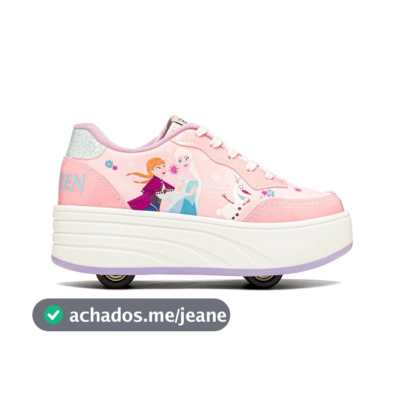 Tênis De Rodinha Infantil Feminino Disney Frozen Elsa e Anna com Rodinhas Removíveis Original 28 ao 35
