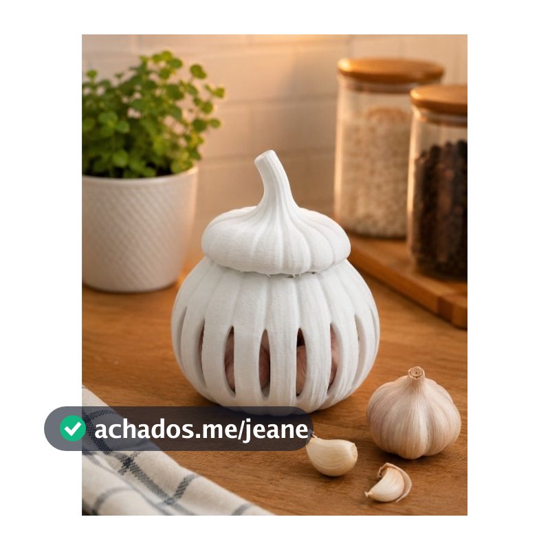 Pote para Alho com Ventilação Porta Alho Decorativo Organizador de Cozinha 2 Tamanhos