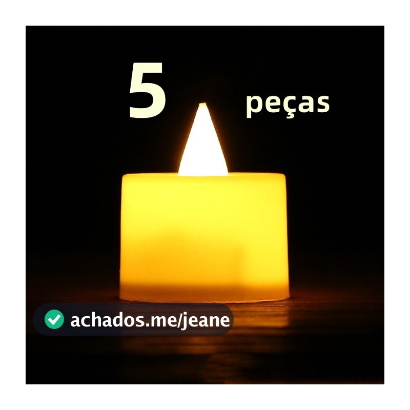 Kits 5 Vela Chama Viva Decoração Led Luz Transparente amarelo  para Festa Halloween Decoração iluminação