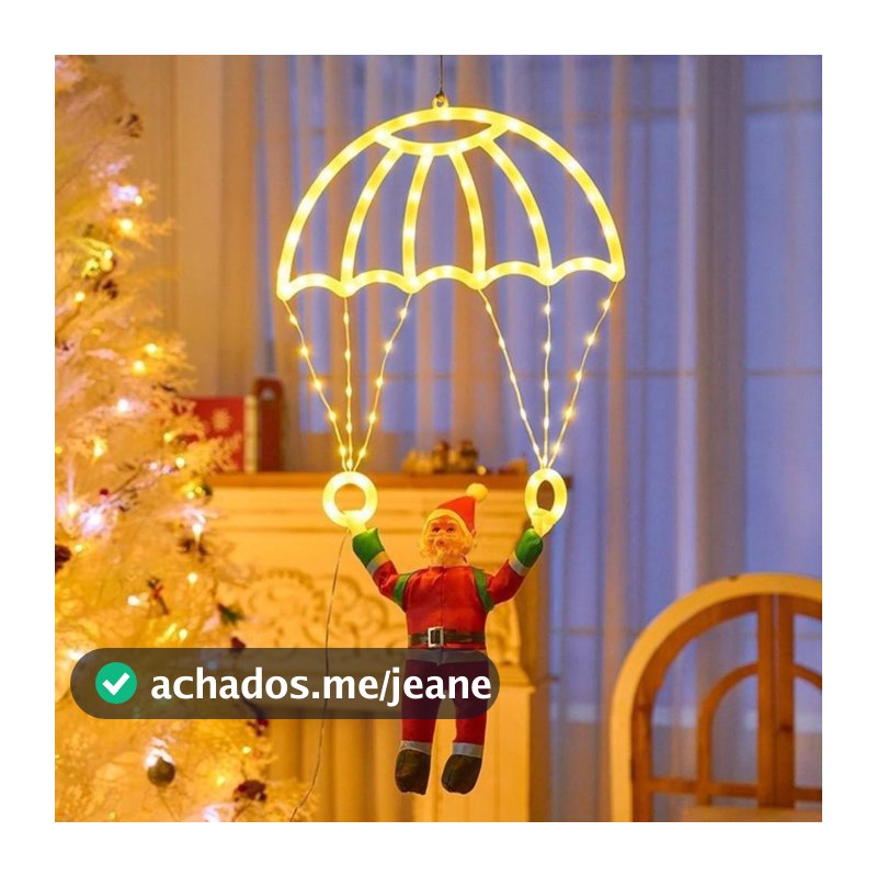 Enfeites De Luz De Papai Noel De Pára-Quedas , Pingente De LED De Feliz Natal De Conservação De Energia De 8 Modos , Pen