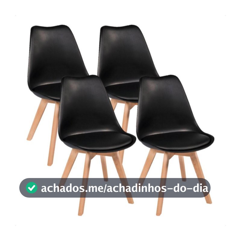 Cadeiras Jantar Leda Eames Kit 4 Charles Luisa Saarinen Design Wood Estofada Base Madeira