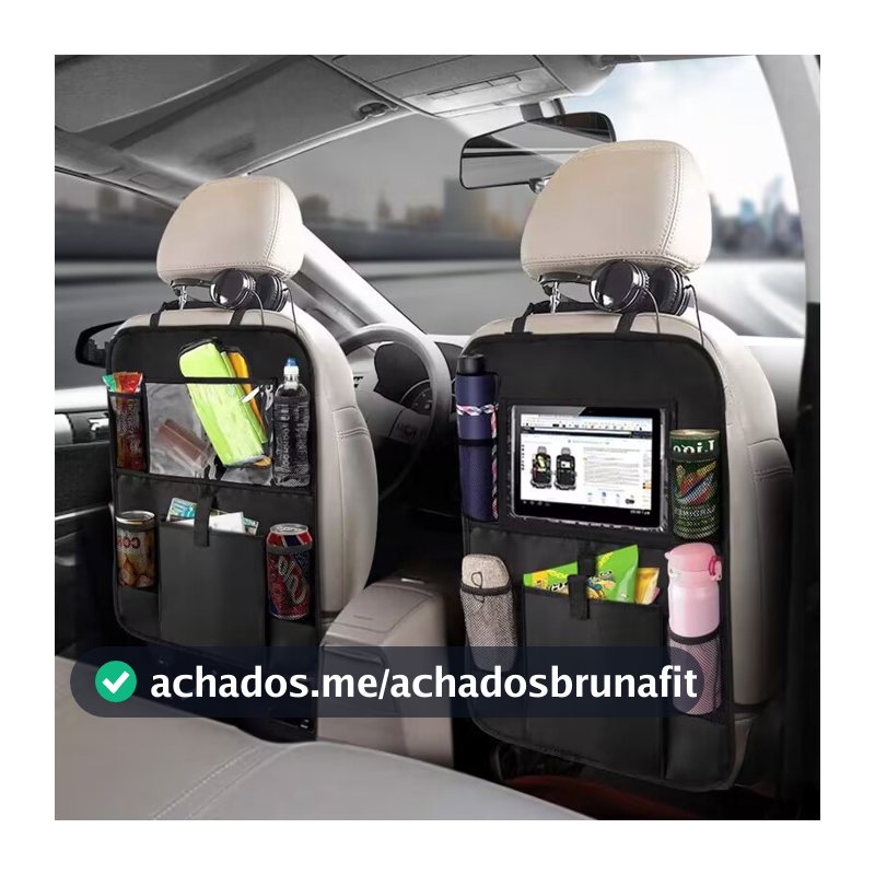 Bolsa de armazenamento multifuncional para encosto de banco de carro