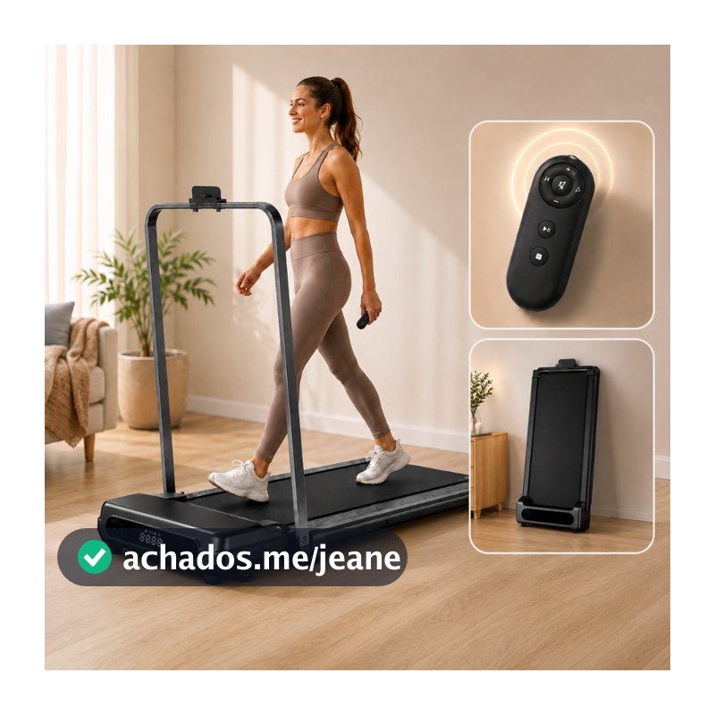 Esteira Ergométrica Silenciosa Dobrável Motor 2.0HP Suporta 120kg com Controle remoto