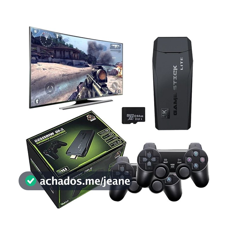 Video game Stick Para Tvs 4K 20mil 2 Controles Sem Fio Console Original Portatil Jogos Retro Antigo