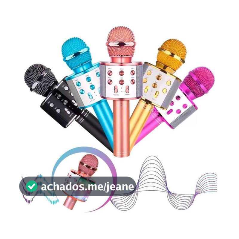 Microfone Infantil de Karaoke Microfone de Brinquedo Sem Fio Bluetooth