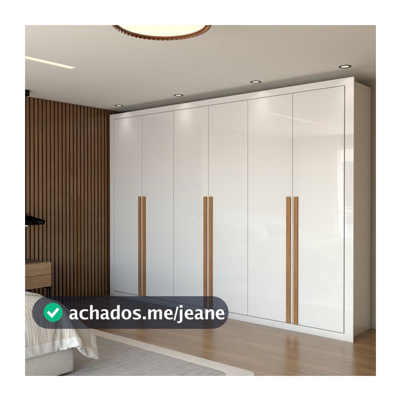 Guarda-Roupa Casal Aura 6 Portas 6 Gavetas Branco - Carioca Móveis Panorama Móveis