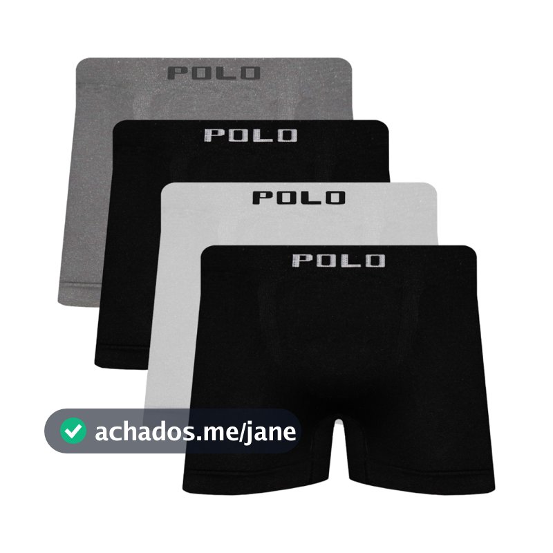 Kit 4 Cuecas Boxer Polostar Lisa Microfibra Masculina Sem Costura