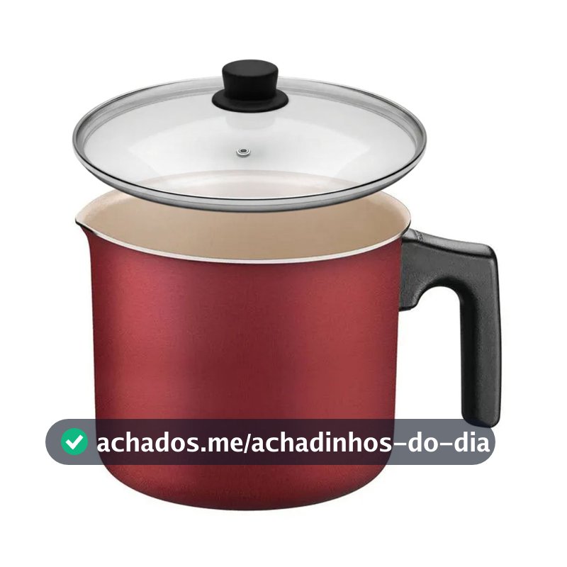 Fervedor 1,7 Litros Com Tampa 14cm Tramontina Turim Vermelho Com Revestimento Antiaderente