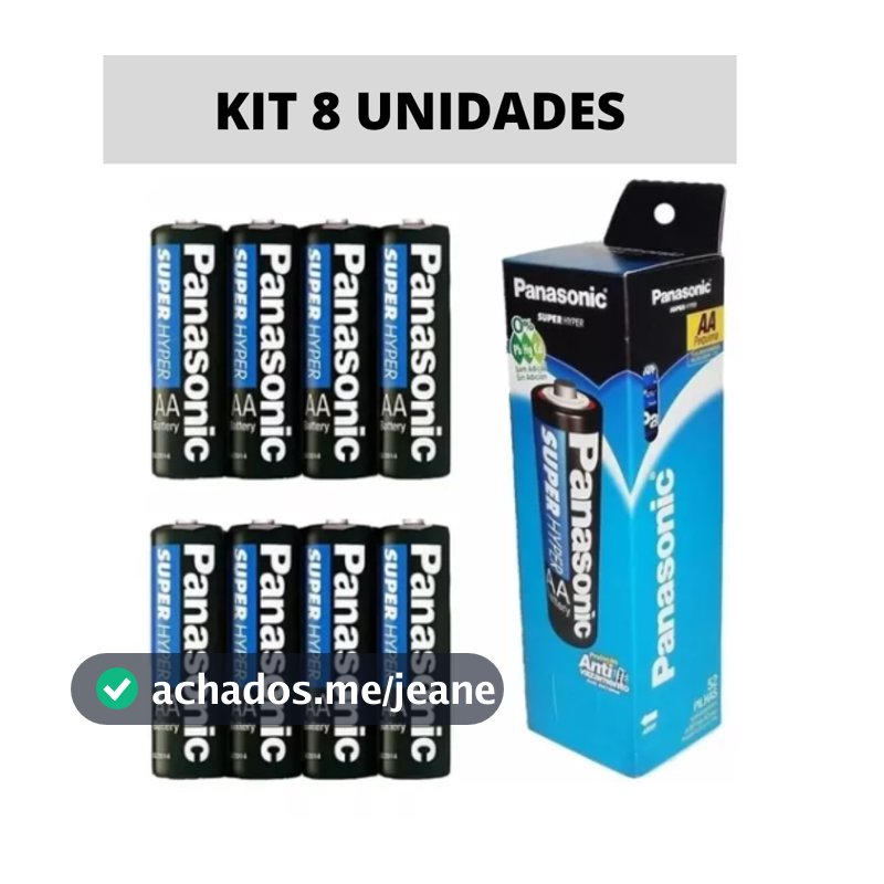Pilha AA Panasonic Comum Super Hyper-8 Unidades