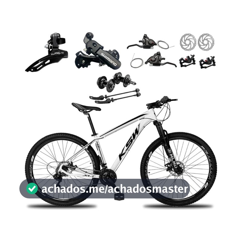 BICICLETA ARO 29 KSW XLT100 24 VELOCIDADES FREIO A DISCO SUSPENSÃO QUADRO EM ALUMÍNIO
