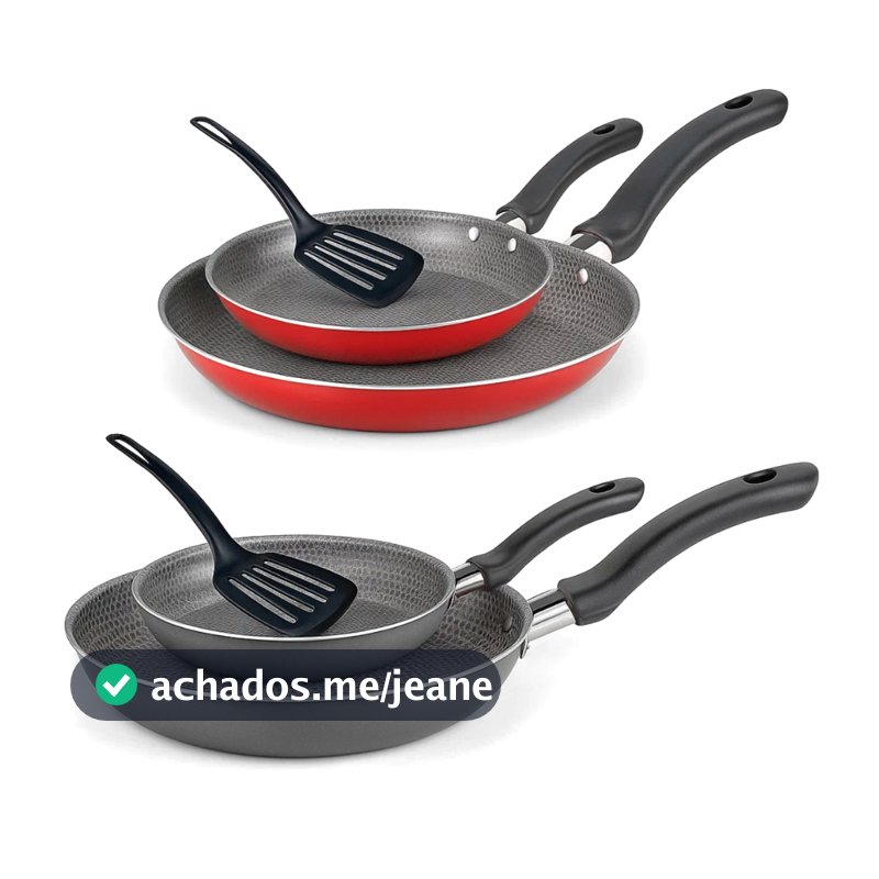 Kit 2 Frigideiras Teflon Francesa 22 e 18 Cm Com Espatula