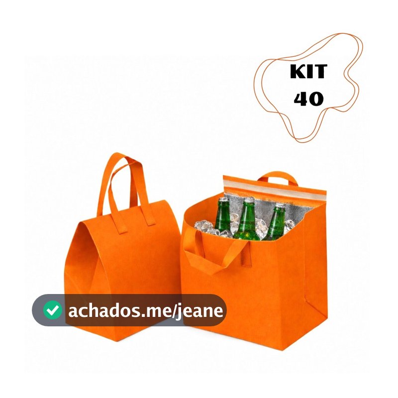 KIT 40 Sacolas Bolsa Termica Portatil para Passeio Cooler 12 Litros