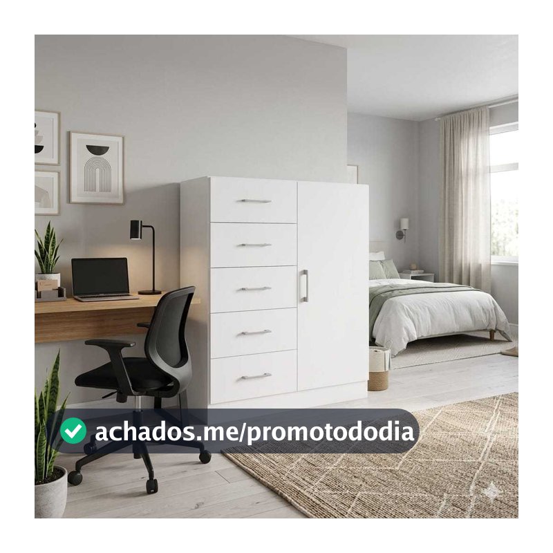 Cômoda Organizadora Londres 5 Gavetas e 1 Portas - Shark Móveis