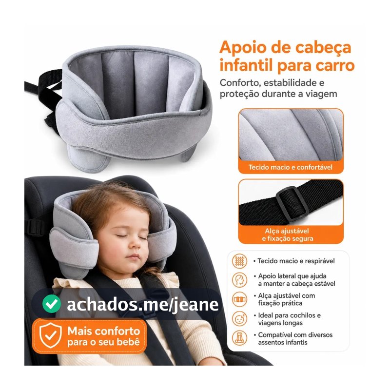 Apoio Suporte Cabeça Cadeirinha Carro Infantil Criança Ajustáve