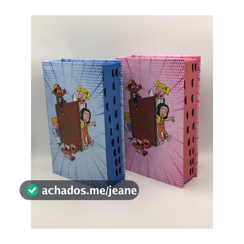 Kit 2 Bíblias Sagrada Infantil Tamanho Médio 12,5x19 cm Com Harpa Palavras de Jesus em Vermelho Crianças de Fé Casal