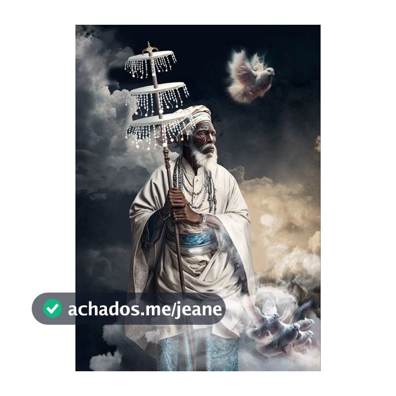 Quadro Decorativo Oxalá e os Orixás "Meu pai oxalá é o rei venha me valer"