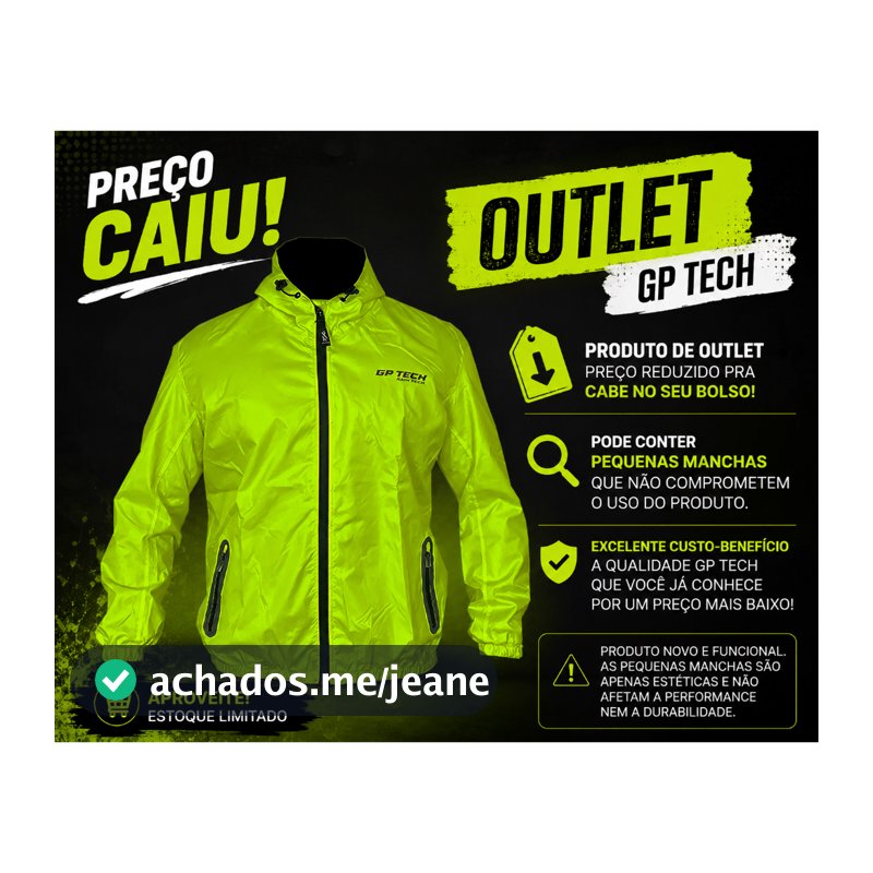 Jaqueta Moto Feminina Gp Tech LUX Impermeável OUTLET