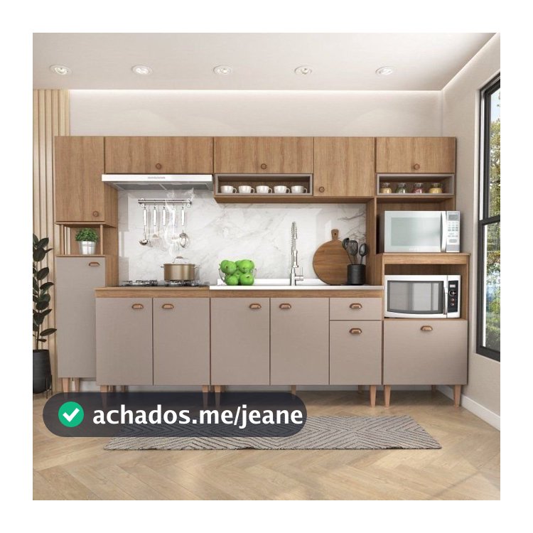 Cozinha Completa Modulada 6 Peças sem Tampo Marti Yescasa Mel/Cinza Não