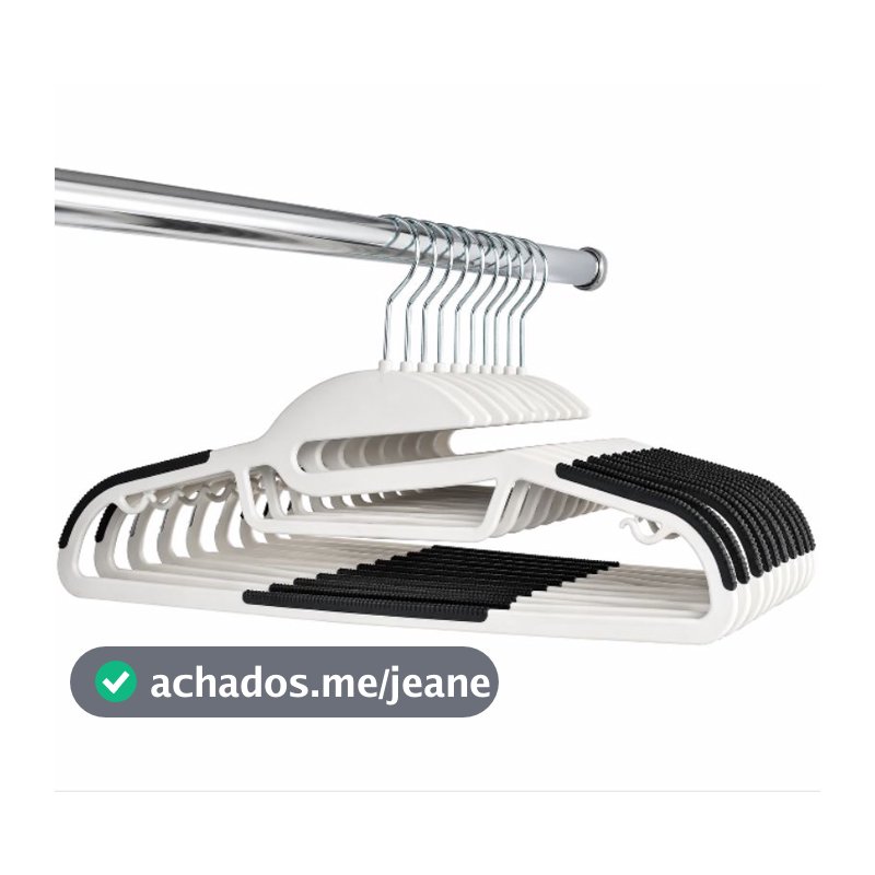 kit 10/20/30 cabides emborrachado antideslizante plástico resistente guarda roupas