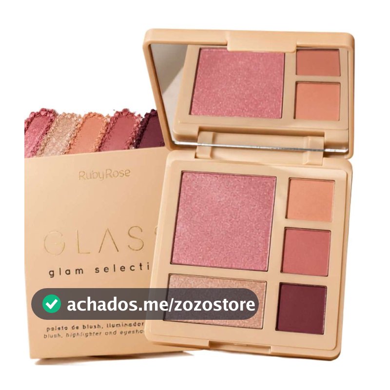Paleta Ruby Rose Honor Glass Glam Selection Blush Iluminador E Sombra
