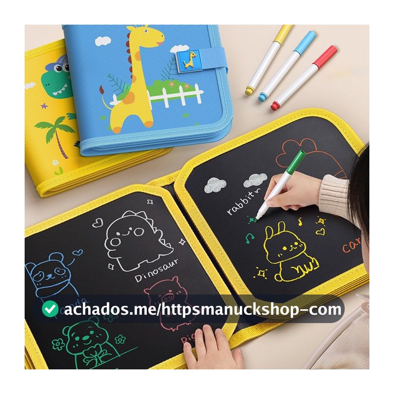 Livro Mágico Infantil De Colorir Apagável Com Kit 6/3 Canetinhas