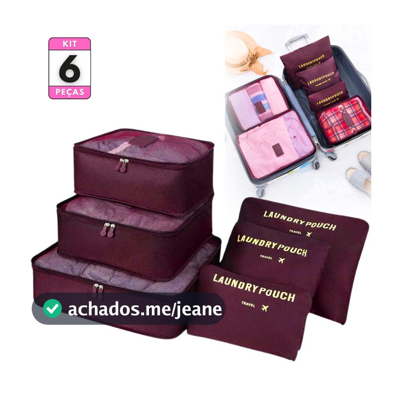 Kit 6 Peças Bolsas De Armazenamento Organizador Para Viagem