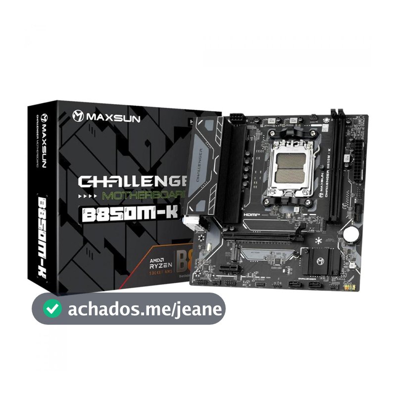 Placa Mãe Maxsun Challenger B850M-K, Chipset B850, AMD AM5, mATX, DDR5