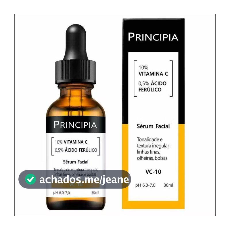 Principia Vitamina C - Sérum com 10% de Vitamina C e 0,5% de Ácido Ferúlico com alta eficácia contra linhas