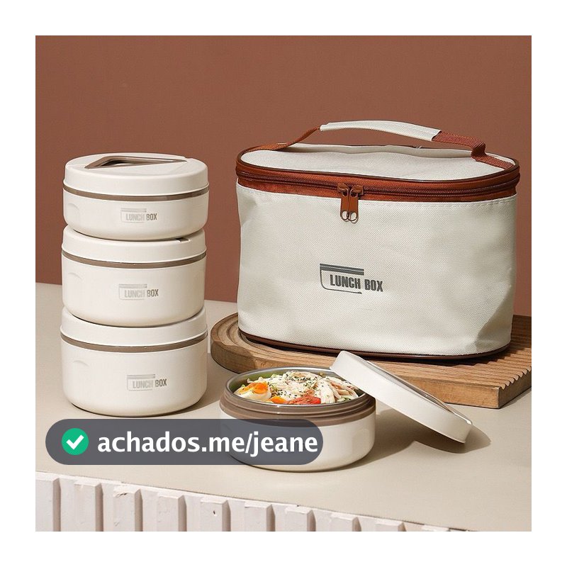 4 lancheira com Bolsa Térmica  Isolada De Aço Inoxidável Caixa De Almoço