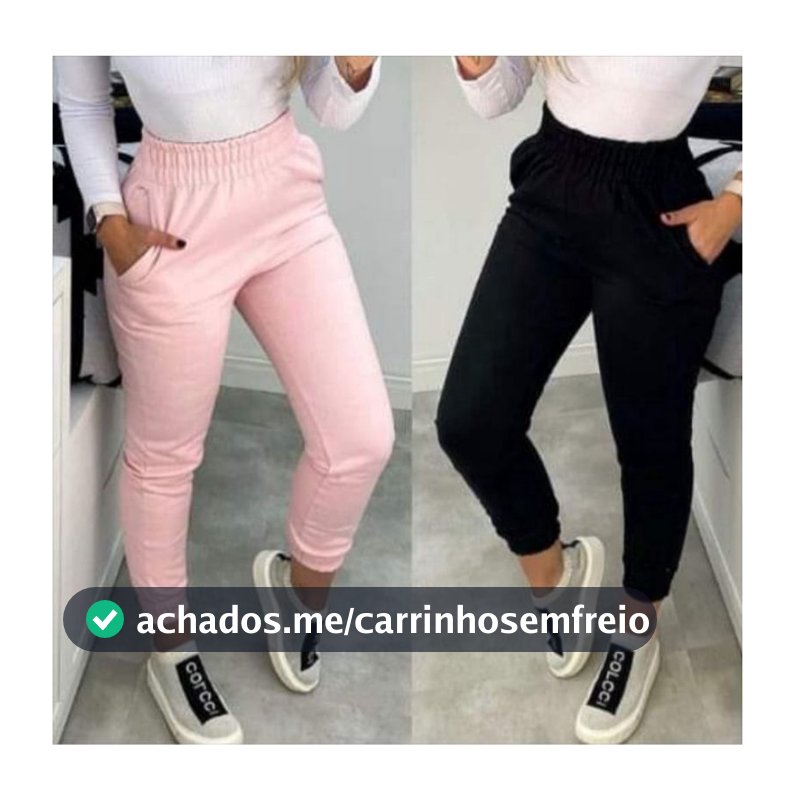 02 KIT Calça Jogger de Moletom Tecido Fanelado Grosso Quentinha  CI NTURA ALTA