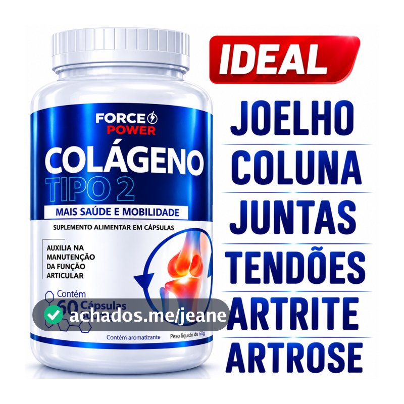 COLÁGENO TIPO 2 Original com Anvisa 60 Cápsulas 40 mg - POTE PARA 30 DIAS USO