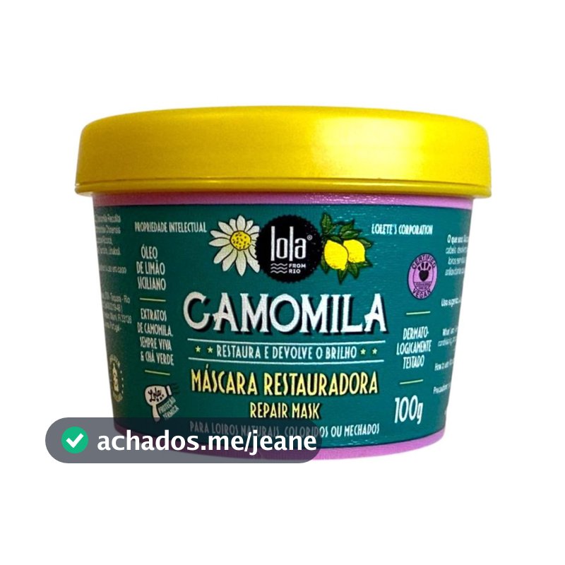 Mascara Restauradora Lola Cosmetics Camomila 100g